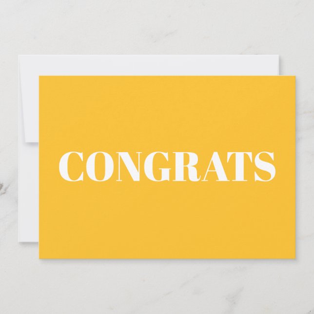 Gratulerart, Grattisar, vitt kort med gyllene gult (Framsida)