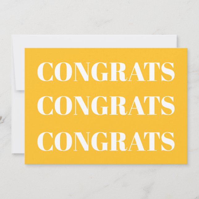 Gratulerart, gyllene gult, modernt kort (Framsida)