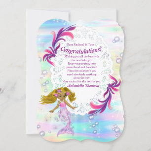 Gratulerart kort för Magic Rainbow Baby Sjöjungfru