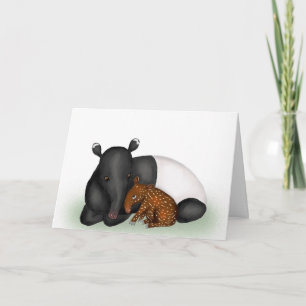 gratulerart kort för mor och baby tapir nyfödd beb