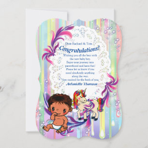 Gratulerart kort för Pojke Bubbles & Unicorns