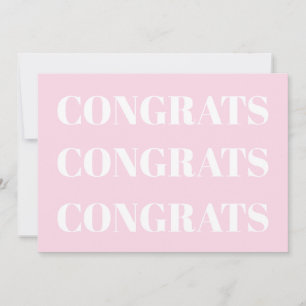 Gratulerart ljust rosa, vitt, modernt minimikort