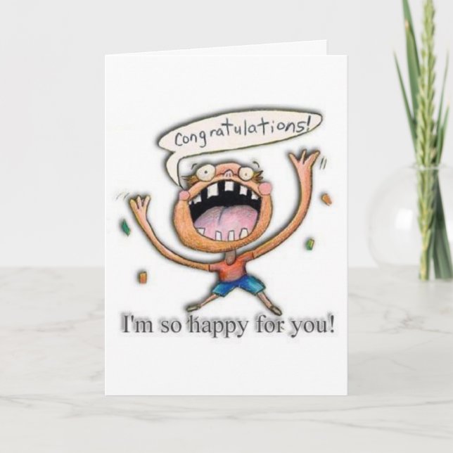 Gratulerart! Mig förmiddag som så är lycklig för Kort (Framsida)