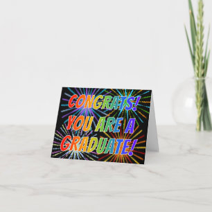 "GRATULERART! NI ÄR STUDENT!" Regnbåge, Fireworks Kort