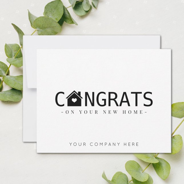 Gratulerart på ditt nya hem kort (Congrats on Your New Home Real Estate Card)