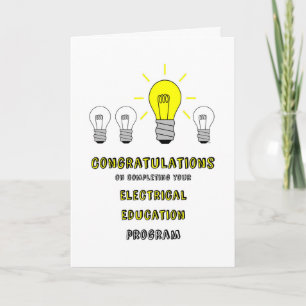 Gratulerart på elektrisk utbildningsavslutning kort