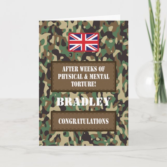 Gratulerart passerande ur Camouflage British Army  Kort (Framsida)