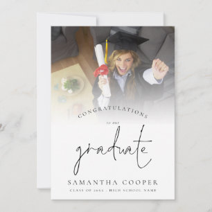 Gratulerart Student-meddelande om fotoövertäckning Inbjudningar