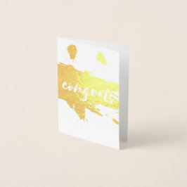 Gratulerart tvättpenseldrag folierat kort