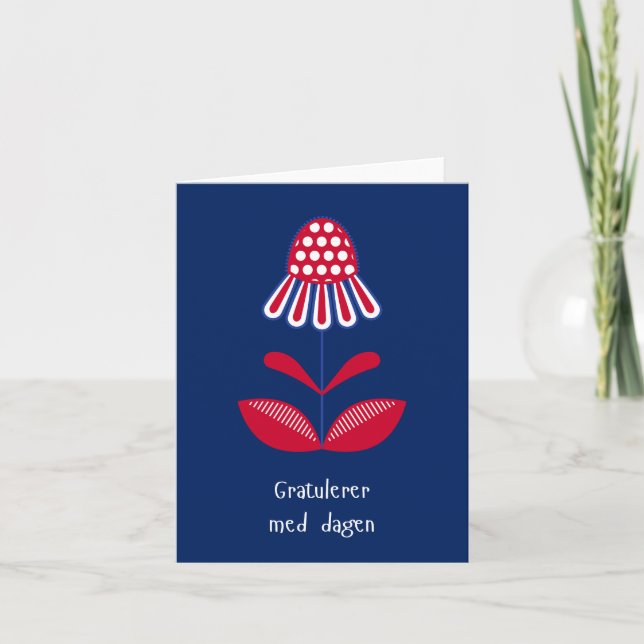 Gratulerer med dag, norska födelsedag kort (Framsida)