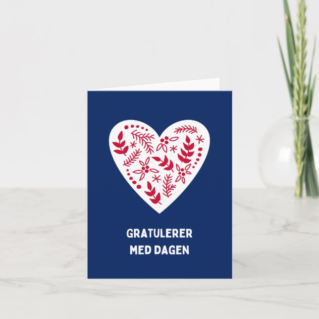 Gratulerer med dag, norska födelsedag kort (Framsida)