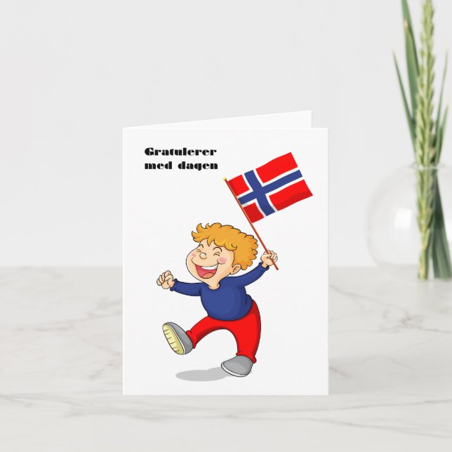 Gratulerer med dagen, Norska Grattis på födelsedag Kort (Framsida)
