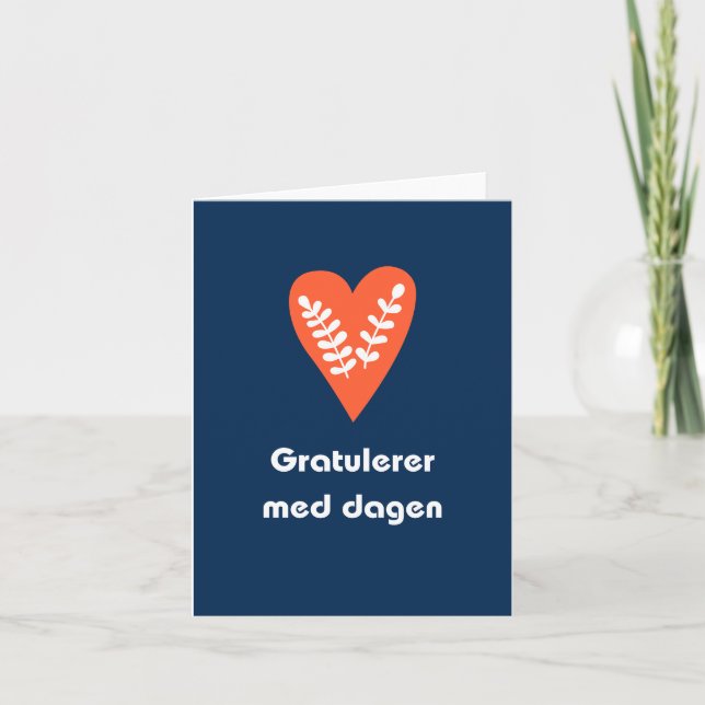 Gratulerer med dagen, Norska Grattis på födelsedag Kort (Framsida)