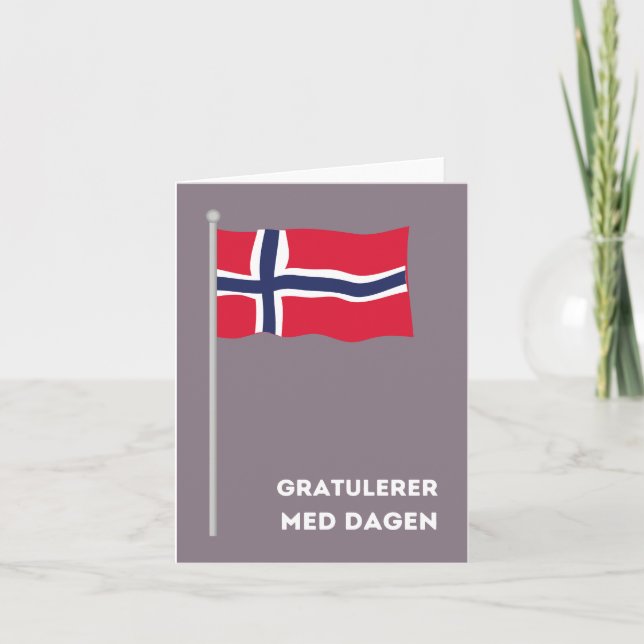 Gratulerer med dagen, Norska Grattis på födelsedag Kort (Framsida)