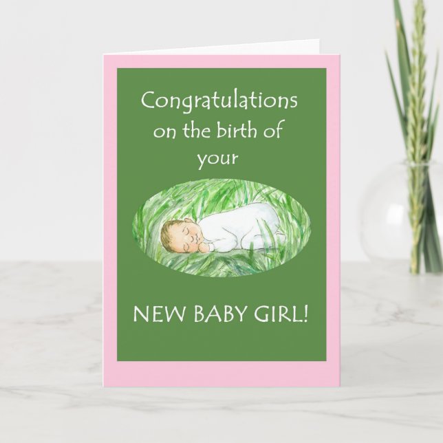 Gratuleringskort för nyfödd babyflicka kort (Framsida)