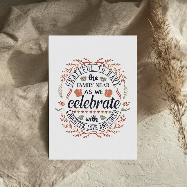 Gratunt familje-firande-Thanksgiving-kort (Skapare uppladdad)
