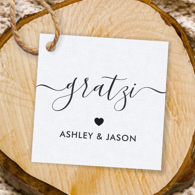 Gratzi Gift Märkre, Bröllop Tack Märkres, Kraft Gåvor Etiketter (Skapare uppladdad)
