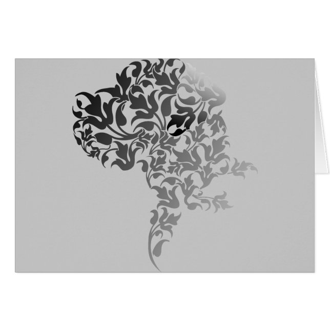 Grau Verlauf Doggenkopf Hälsningskort (Framsidan Horizontal)