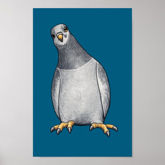 Grau weiße Tauben - Türkises Poster (Framsidan)