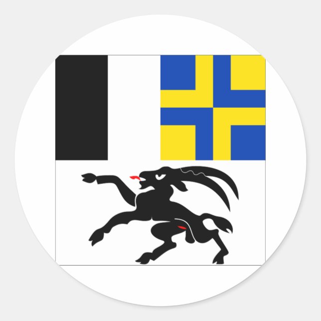 Graubuenden Flagga Runt Klistermärke (Framsida)