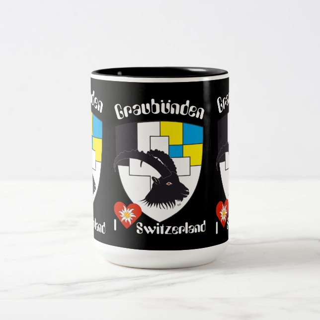 Graubünden Grischun Grigioni Tasse Två-Tonad Mugg (Center)