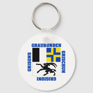 Graubunden Schweitz Cantonflagga Nyckelring