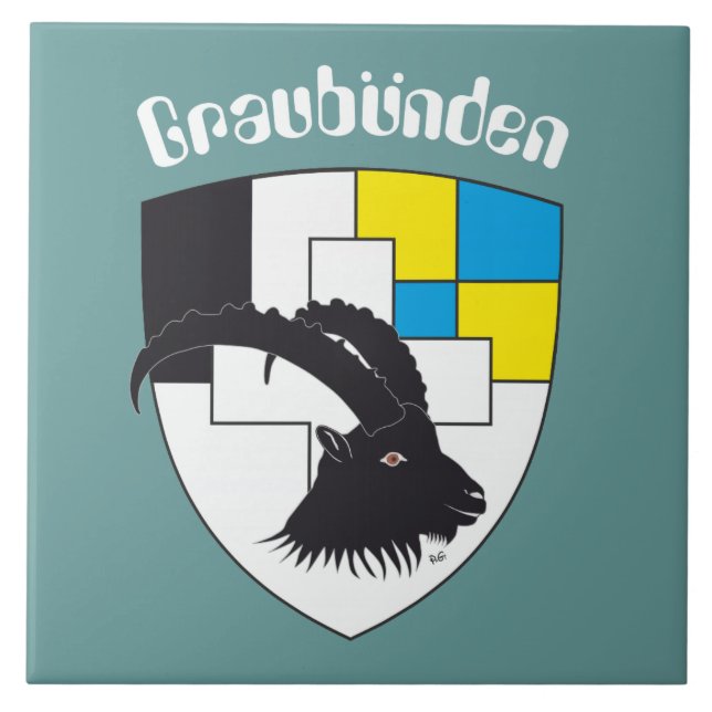 Graubünden Schweiz Fliese Kakelplatta (Framsidan)