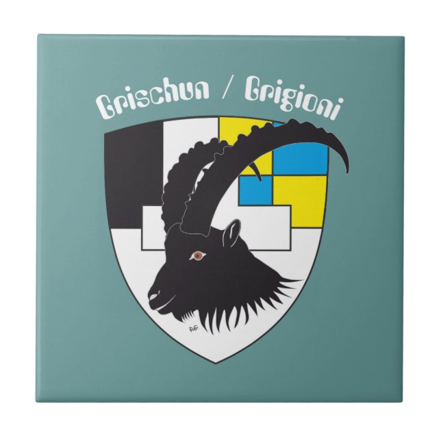 Graubünden Schweiz Fliese Kakelplatta (Framsidan)