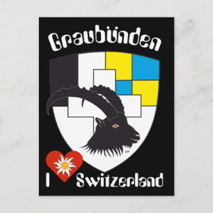 Graubünden Schweiz Postkarte Vykort