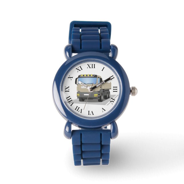 grauer Baustellen LKW Armbandsur (Framsida)