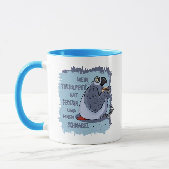 Graupapagei Therapeut - Lustige Geschenk Tasse Mugg (Vänster)