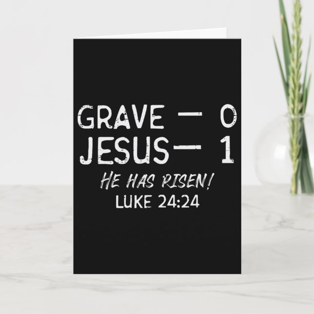 Grav 0 Jesus 1 Han har uppstått Jesus Religiös Pås Kort (Framsida)