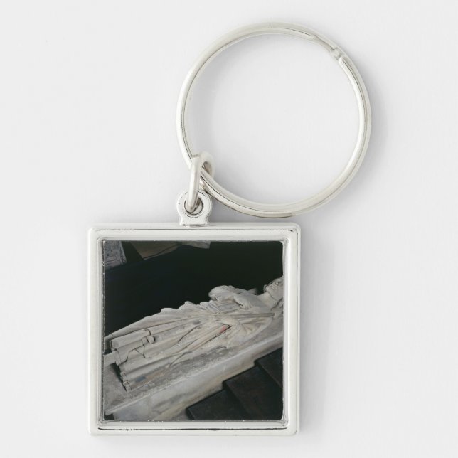 Grav av Charles Martel Fyrkantig Silverfärgad Nyckelring (Framsidan)