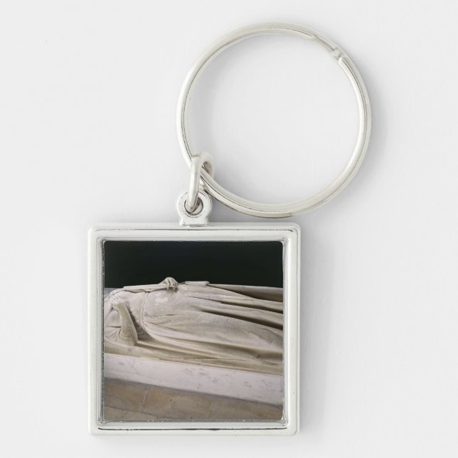 Grav av drottningen Berthe Fyrkantig Silverfärgad Nyckelring (Framsidan)