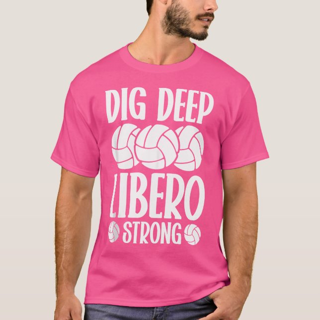 Gräv Deep Libero Strong Volleyball Libero T Shirt (Framsida)