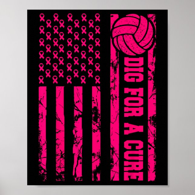 Gräv för en ren bröstcancer Rosa Ameri Poster (Framsidan)
