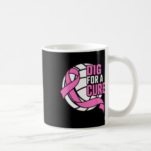 Gräv för en ren bröstcancermedvetenhet med volleyb kaffemugg