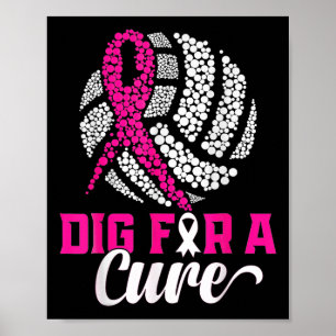 Gräv för en ren bröstcancermedvetenhet med volleyb poster