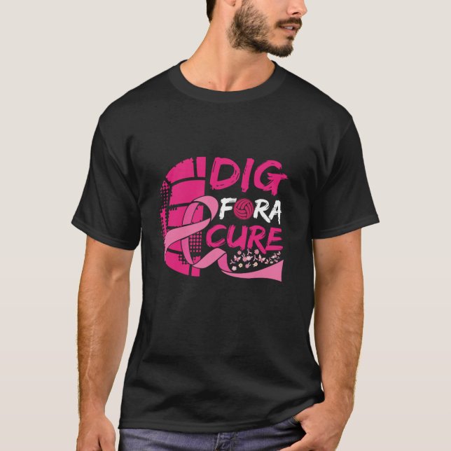 Gräv för en ren bröstcancermedvetenhet med volleyb t shirt (Framsida)
