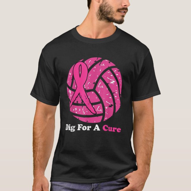 Gräv för en ren bröstcancermedvetenhet med volleyb t shirt (Framsida)
