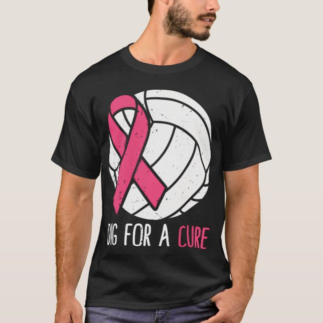 Gräv för en ren bröstcancermedvetenhet med volleyb t shirt (Framsida)