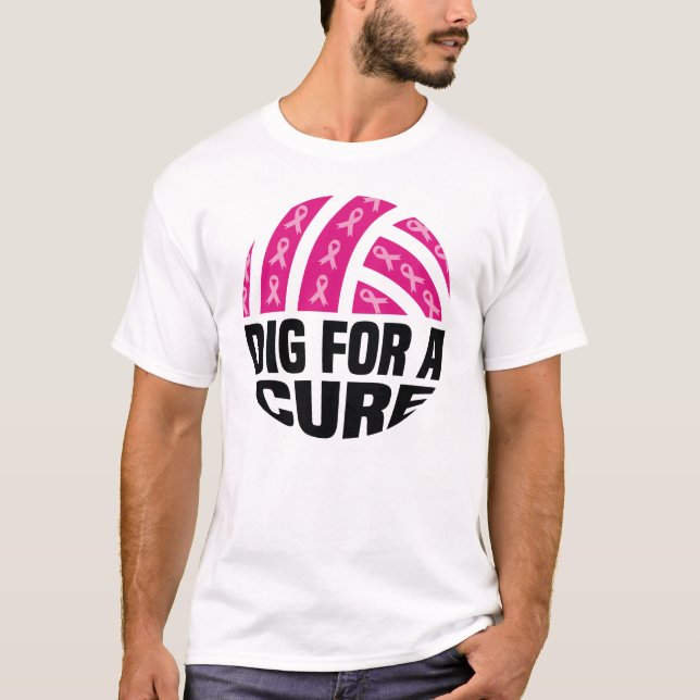 Gräv För Ett Botemedel Volleyboll Oktober Bröstcan T Shirt (Framsida)