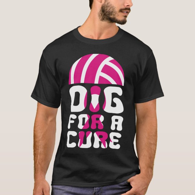 Gräv För Ett Botemedel Volleyboll Oktober Bröstcan T Shirt (Framsida)