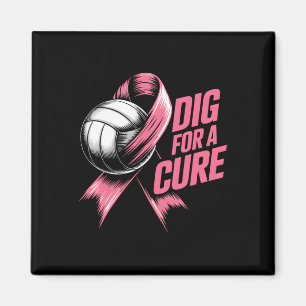 Gräv för Medveten Bledon volleyball Breast Cancer Magnet