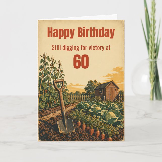 Gräv för seger 60-årsdag Allotment-kort Kort (Framsida)