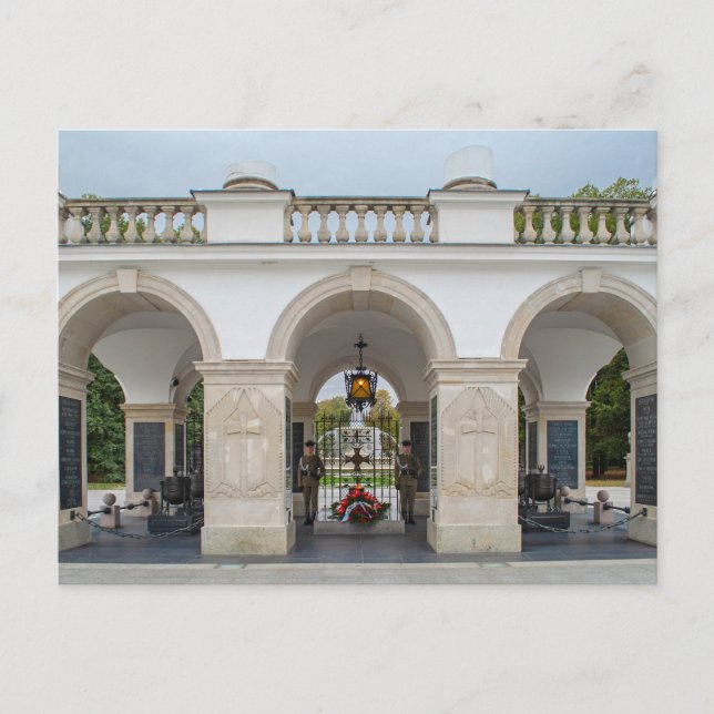 Grav i den okända soldaten Warszawa Vykort (Framsida)