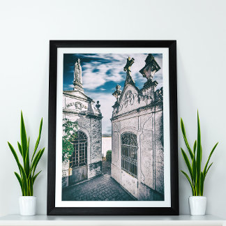 Grav i en katolsk kyrkogård i Crato, Portalegre Fototryck