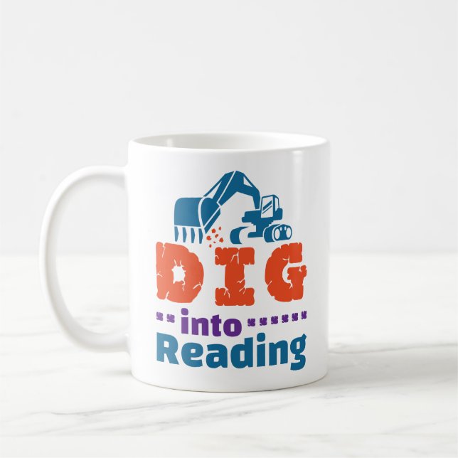 Gräv i läs- och skrivlärarbiblioteket Bibliotek Kaffemugg (Vänster)
