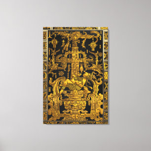 Grav i Pakal - Guld Palenque Astronaut Canvastryck