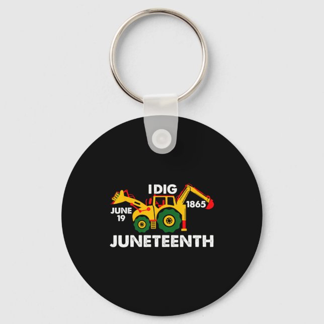 Gräv juneteenth knutar traktor 19:e 1865 nyckelring (Framsida)